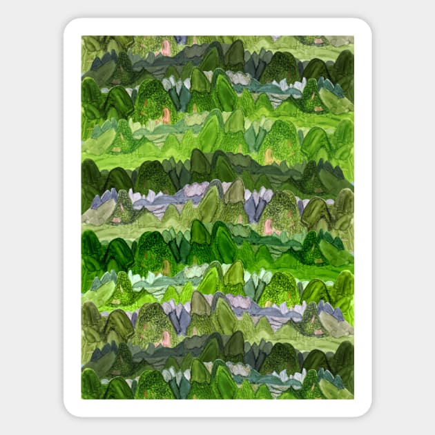 Green Mountains Pattern Magnet by MitaDreamDesign